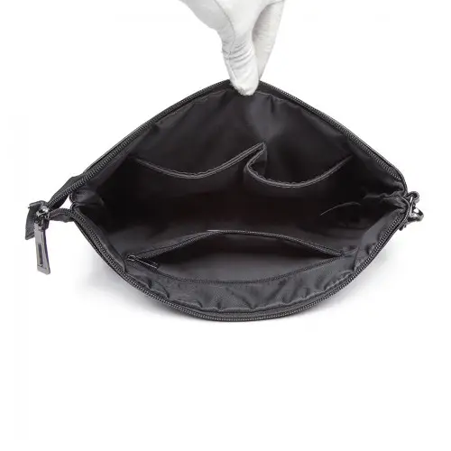 LT6822L-MISS LULU PU LEATHER SEQUIN HEART ME CLUTCH BAG BLACK by All Mart Bristol Ltd