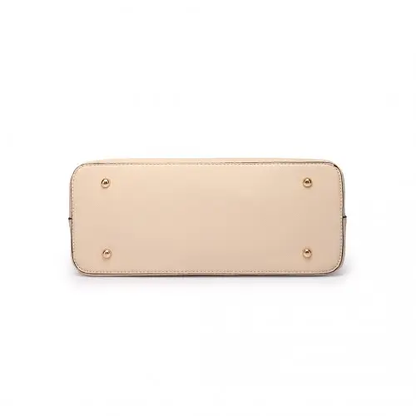 LT6648 - Miss Lulu Three Piece Tote Shoulder Bag And Clutch - Beige by All Mart Bristol Ltd