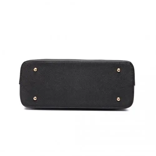 LT6648 - Miss Lulu Three Piece Tote Shoulder Bag And Clutch - Black by All Mart Bristol Ltd