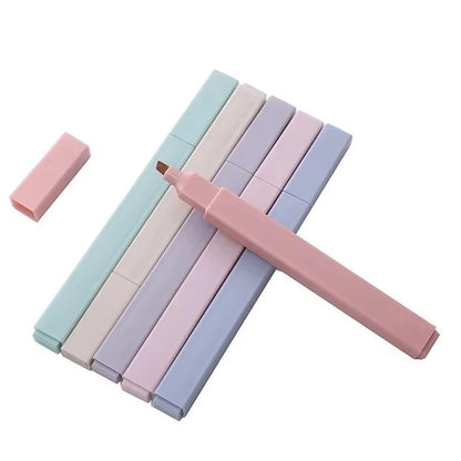 6Pcs/Set Pastel Color Highlighter Kawaii Stationery Color Marker School Supplies Student Marker Highlighter Japanese Stationery by All Mart Bristol Ltd