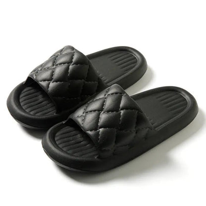 New Rhombus Home Slippers Summer Non-slip Floor Bathroom Slipper Lightweight Simple House Shoes For Women Men by Dropshipman