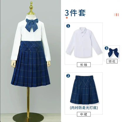 Kids British Plaid Vest Shirt Suit Pants Girls Waistcoat Blouse Skirts Children School Uniform Boys Korean Students Clothes Set by All Mart Bristol Ltd