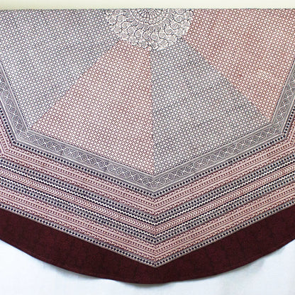 Ditsy Diamond Hand-block Print Round Table Cloth - Black Red by SVEZElife