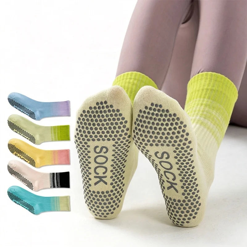 Dreamlikelin 1 Pair Women's Mid-Calf Yoga Socks, Professional Fitness & Pilates Socks Silicone Anti-Slip Grip Breathable Socks by All Mart Bristol Ltd