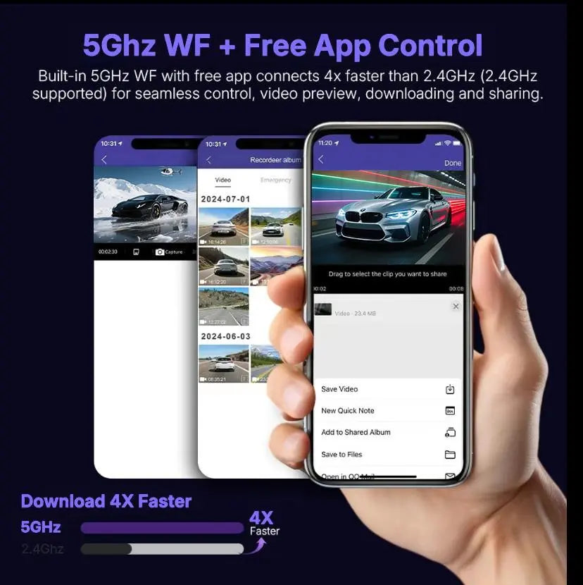 4 Channel Dash Cam with 360° Surround View Includes FREE OBD Cable for 24/7 Parking Monitor 4 Lens Front Rear inside Left Right Recording 3" Display, Built-In Wifi, 64GB Card Clear Night Vision, Hdr，Automotive Driving Recorder by All Mart Bristol Ltd