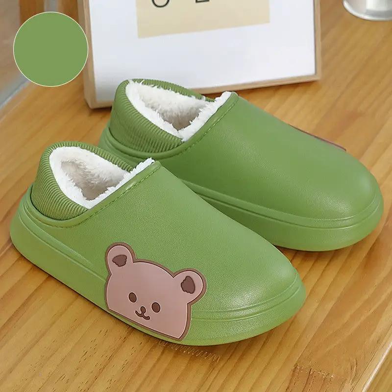 Cartoon Cute Bear Wearing Household Cotton Shoes Indoor And Outdoor by Dropshipman