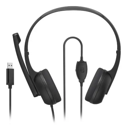 Hama (HS-USB250 V2) Lightweight Office Headset with Boom Microphone, USB, Padded Ear Pads, In-line Controls by All Mart Bristol Ltd