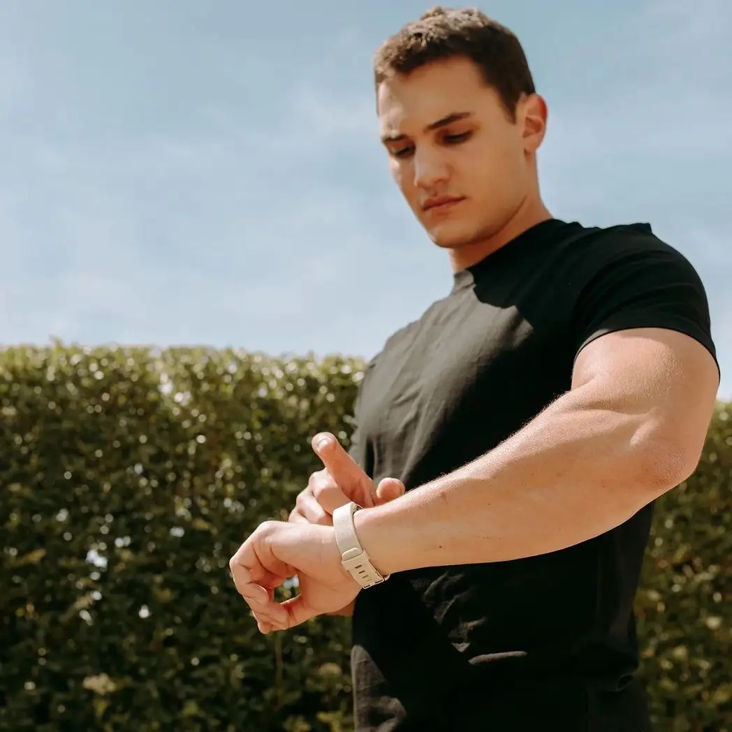 Gymcline Vesper Fitness Tracker with Body Temperature Monitoring, Cream by Gymcline