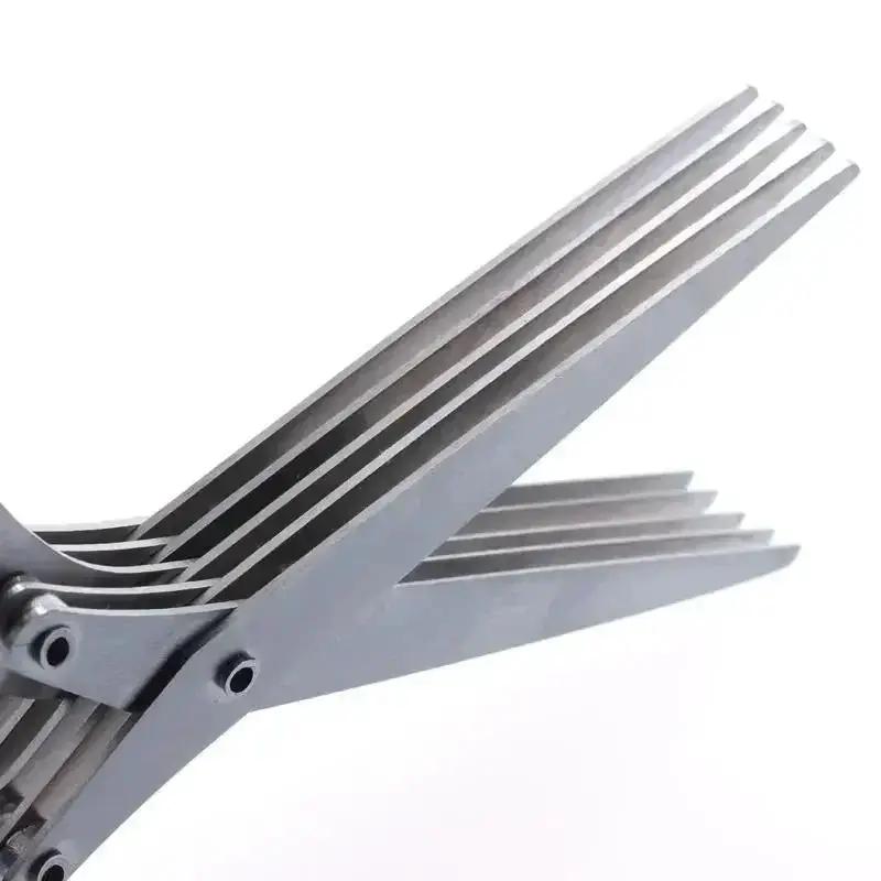 1Pc/2Pcs New Stainless Steel 3/5-Layer Kitchen Scissors, Suitable for Cutting and Cooking Chili Peppers, Onions, and Cilantro by All Mart Bristol Ltd