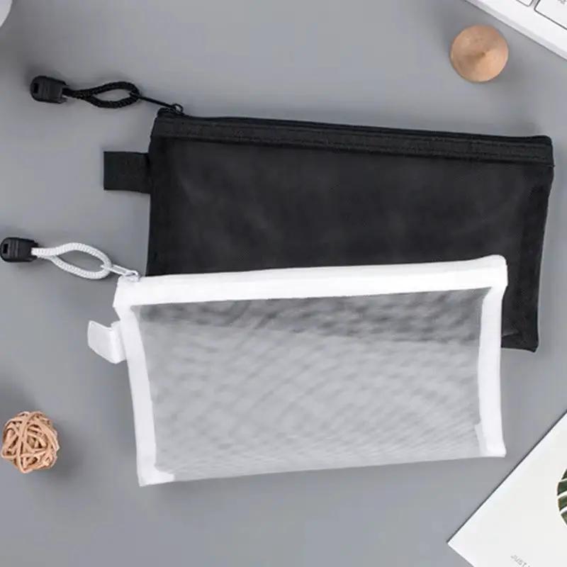 Nylon Mesh File Bag A4 A5 A6 Transparent Zipper Test Paper Information Bag Office Student Pen Bag Subject Bag Puzzle Storage Bag by All Mart Bristol Ltd