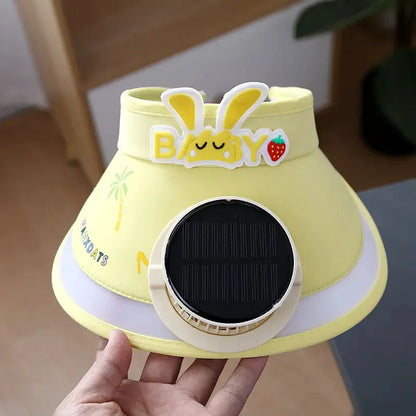 Portable Solar Powered Fan Empty Top Sun Hat Uv Protection Wide Brim Cooling Visor For Summer Outdoor Activities Outdoor Hat by All Mart Bristol Ltd