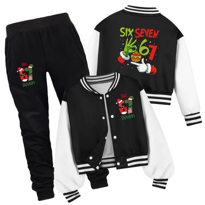 Children's Christmas Six Seven Baseball Hoodie Costume Uniform Casual Spring Autumn Wear for Boys And Girls by All Mart Bristol Ltd