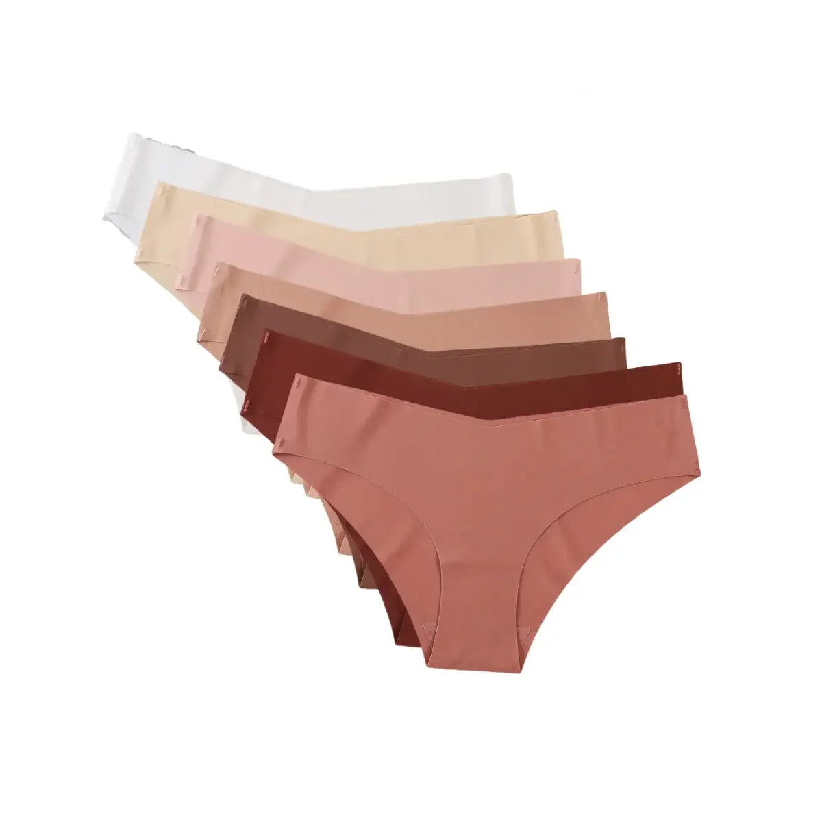 7Pcs/Set Women's V-Waist Panties Seamless Low-Waist Bikin Briefs Ladies Sexy Lingerie Ice Silk No Show Invisible Underwear XS-XL by All Mart Bristol Ltd