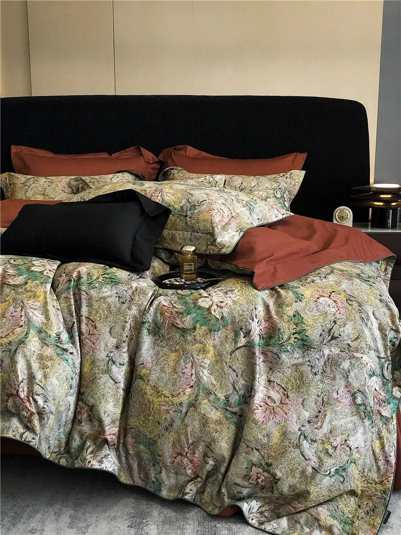 Long-staple Cotton Printed Four-piece Bedding Set Cotton Bedding by Dropshipman
