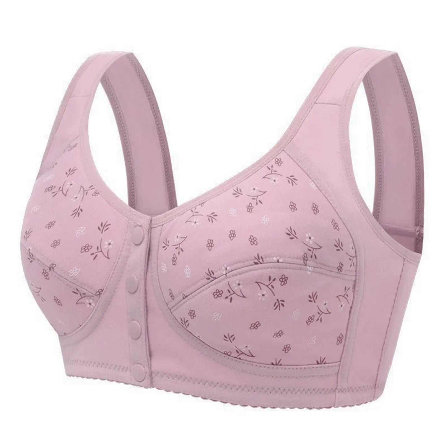 Women's Front Closure Bra Summer Printed Floral Underwear Comfortable Wire-Free Bralette Support U Back Soft Lingerie Apparel by All Mart Bristol Ltd