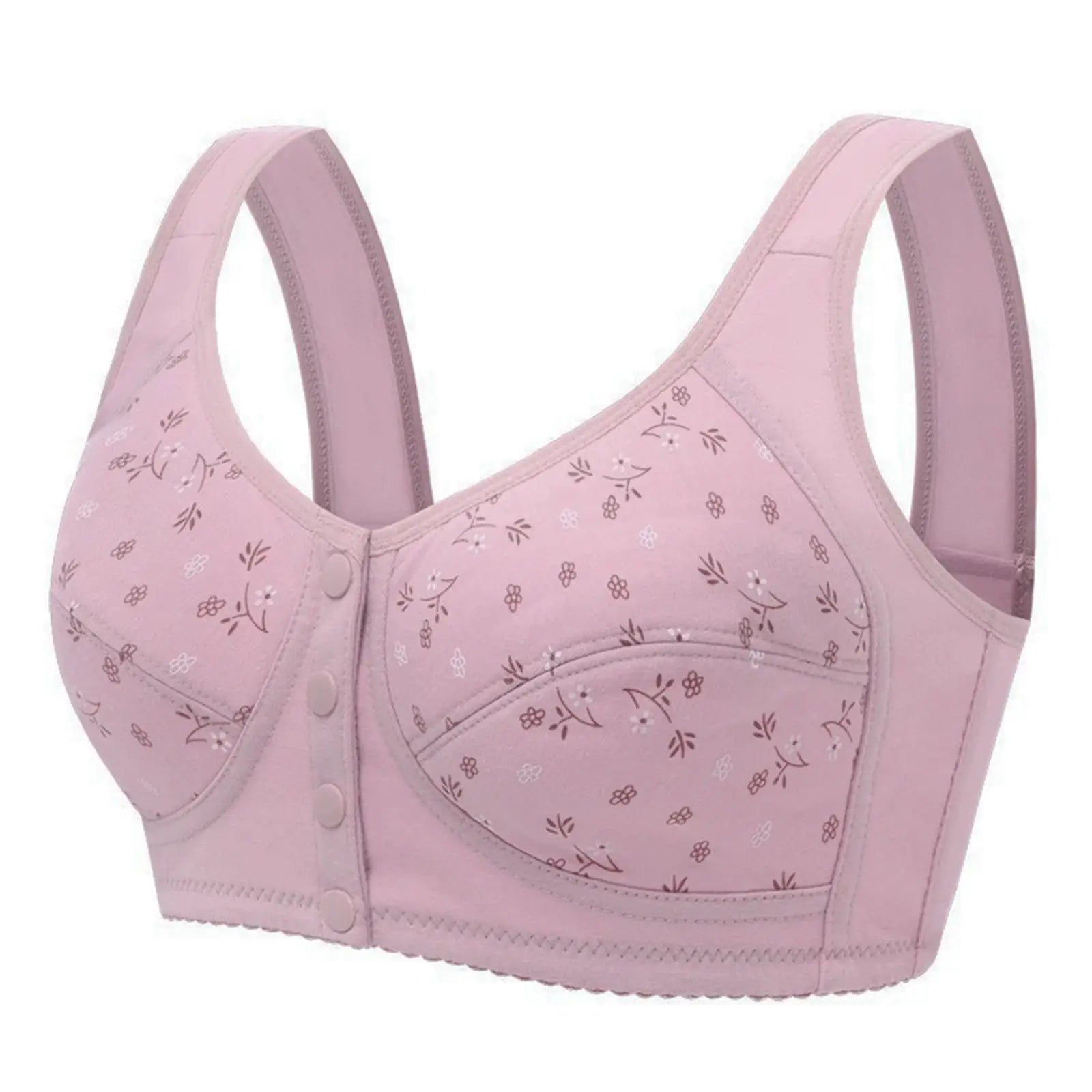 Women's Front Closure Bra Summer Printed Floral Underwear Comfortable Wire-Free Bralette Support U Back Soft Lingerie Apparel by All Mart Bristol Ltd