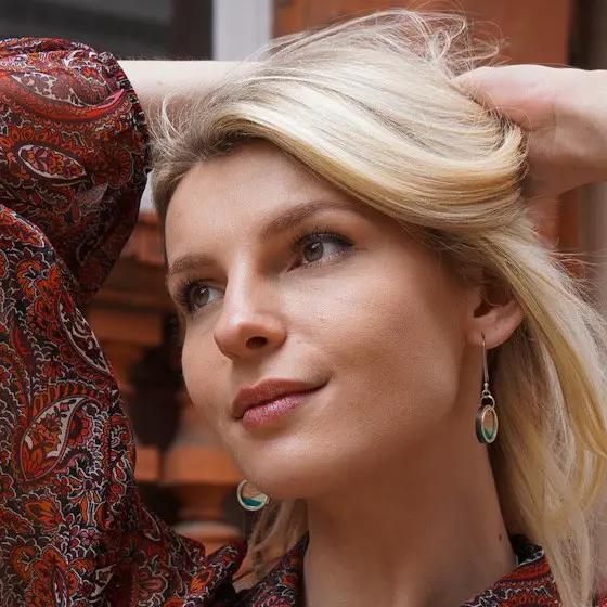 Conture Recycled Wood Silver Dangle Earrings (6 Colours) by Paguro Upcycle