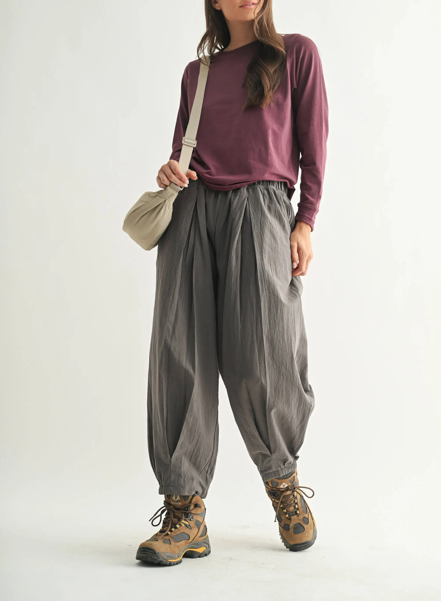 Vintage Plum Pima Cotton Relaxed Long Sleeve by Me & I