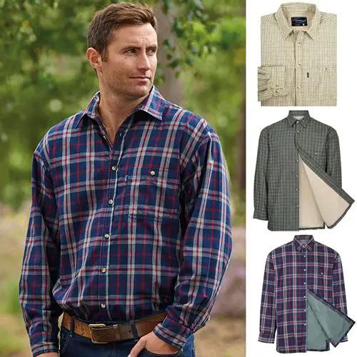 Mens Champion Country Fleece Lined Check Shirt by Champion