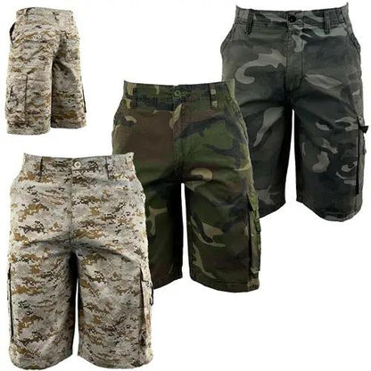 Mens Ripstop Camouflage Cargo Shorts by Ek Wholesale