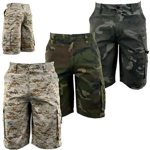 Mens Ripstop Camouflage Cargo Shorts by Ek Wholesale
