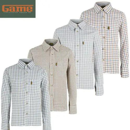 Kids Game Tattersall Check Shirt by Game Technical Apparel