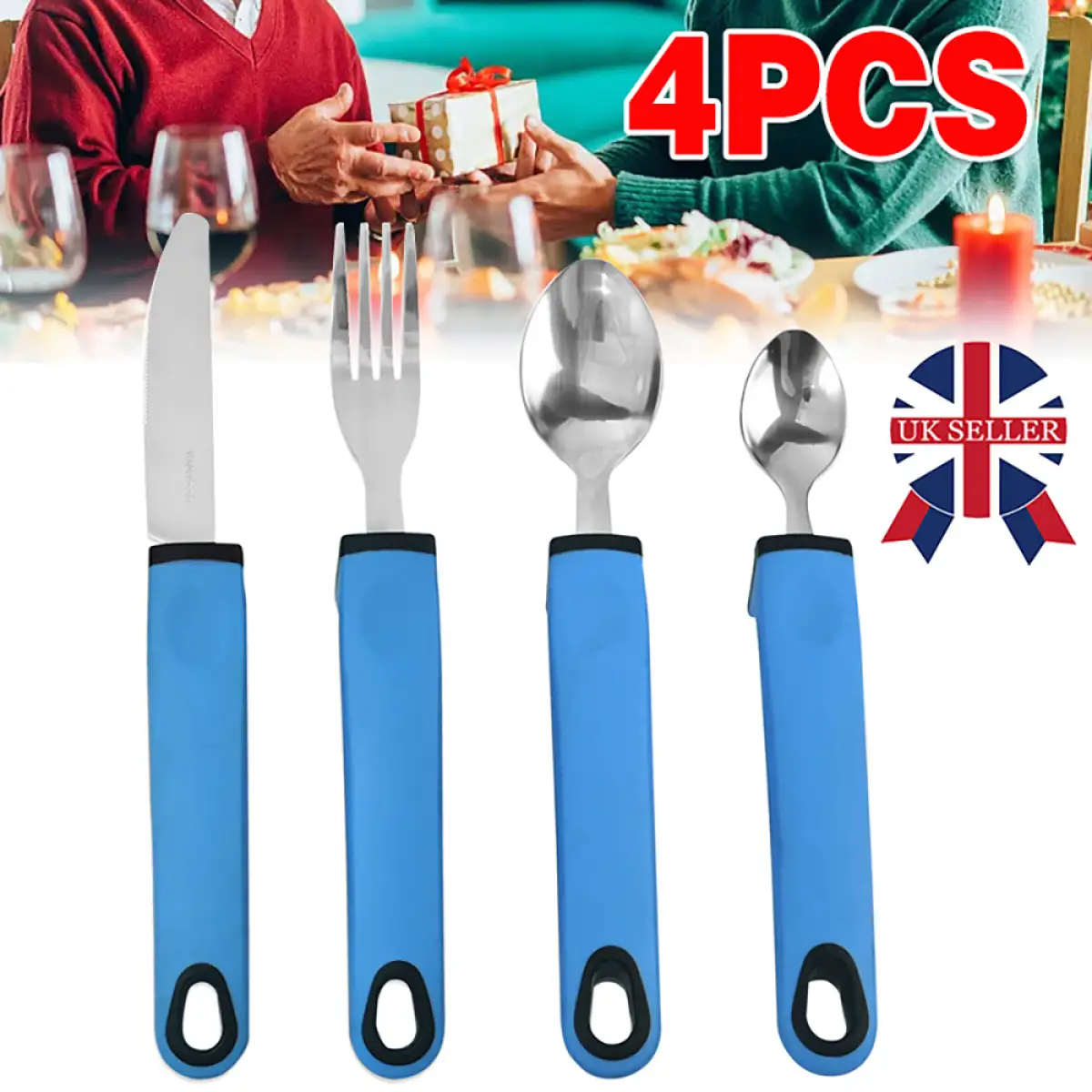 Elderly Aid Cutlery Sets Eating Easy Grip Disabled Utensil Spoon Fork Arthritis by N/A