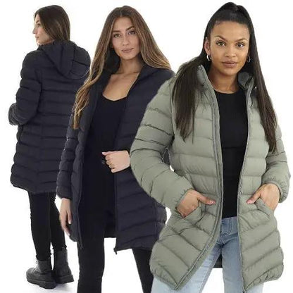 Ladies Brave Soul Grantlong Padded Long Coat by Brave Soul