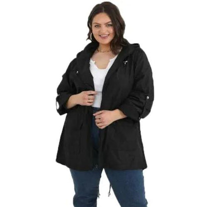 Ladies Brave Soul Plus Size Rain Mac - Raveplain by Brave Soul