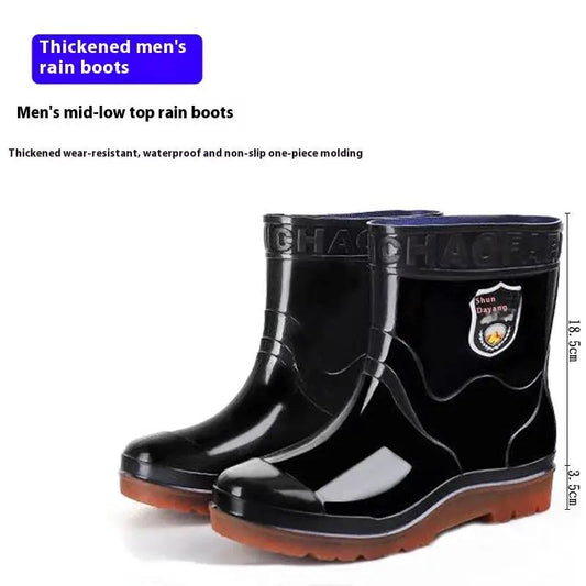 Popular Men's Tendon Bottom Camouflage Wear-resistant Rain Boots Fleece-lined Warm by Dropshipman