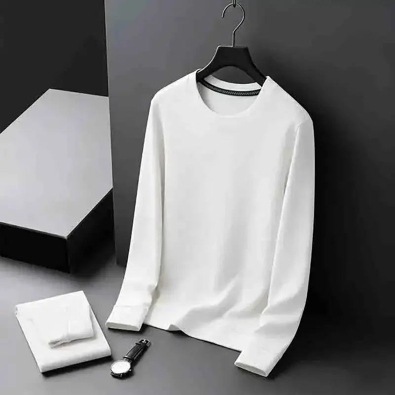 Men's Basic Crew Neck Long Sleeve Waffle Knit Sweater, Lightweight Casual Pullover for Daily Outfits by All Mart Bristol Ltd