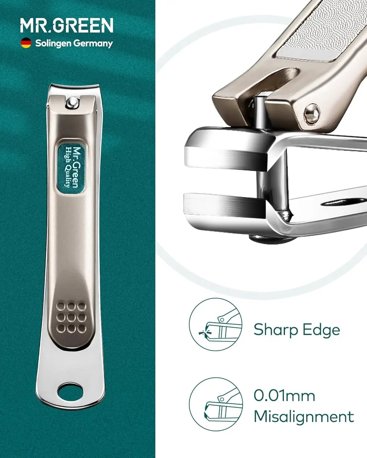 Premium 3-Piece Nail Clipper Set - Stainless Steel Nail & Slant Edge Toenail Cutter for Men and Women by All Mart Bristol Ltd