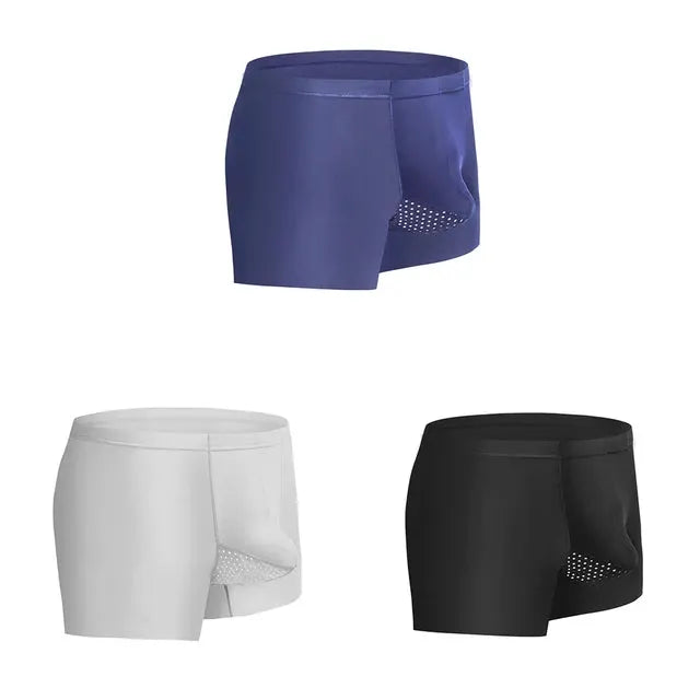 3PCS Men Boxer Shorts Mens Ice Silk Seamless Underwear Boxers Homme Ice Silk Boxershorts Breathable Mesh Panties Sexy Underpants by All Mart Bristol Ltd