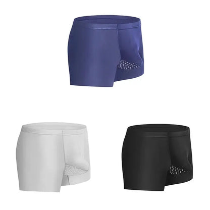 3PCS Men Boxer Shorts Mens Ice Silk Seamless Underwear Boxers Homme Ice Silk Boxershorts Breathable Mesh Panties Sexy Underpants by All Mart Bristol Ltd