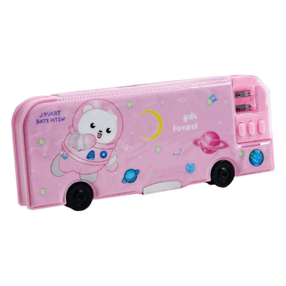 Plastic Stationery Organizer Box Unicorn Bear Astronaut Stationery Pencil Case School Gifts for Kids Teens Supplies by All Mart Bristol Ltd