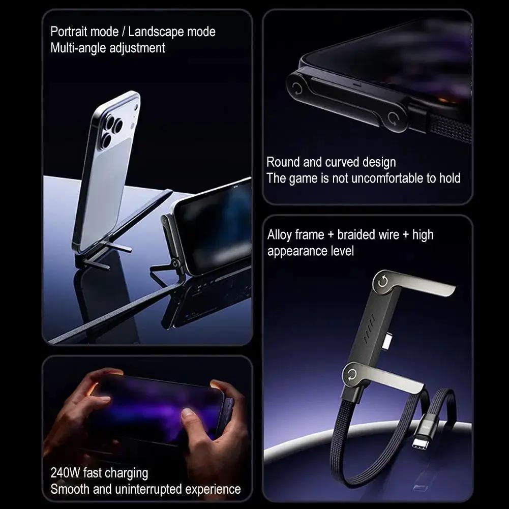 Sideways Phone Charger,Invisible Stand Charging Cable,Built in Phone Stand Charging Cord with Folding Phone Stand 2-In-1 Holder by All Mart Bristol Ltd