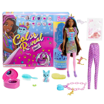 Barbie Colour Reveal Peel Unicorn Doll with 25 Accessories Toy Gift For Kids by Barbie
