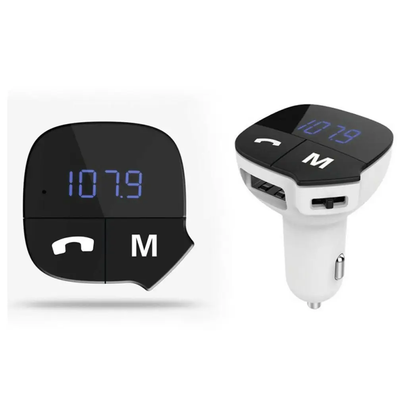 Aquarius Bluetooth Car Adapter FM Transmitter Hands-free Calling Car Kit, White by Aquarius