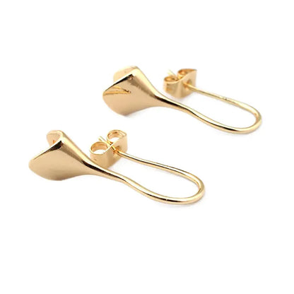 18K Gold Color Brass Can fit Half Hole Beads with Half Pins Earrings Hooks High Quality Jewelry Making Diy Findings Accessories by All Mart Bristol Ltd