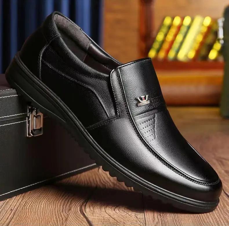 Men's Casual Leather Shoes Slip-on Soft Sole Soft Leather by Dropshipman