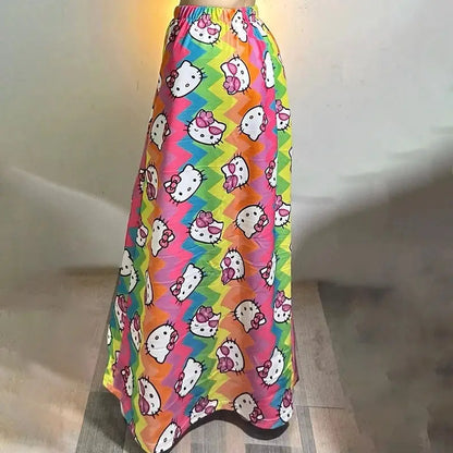 Pajama Pants Anime Kt Cat Rainbow Dopamine Trousers Skirt Cartoon Cute Loose Casual Trousers Cartoon Girl Gift Hello Kitty Loose by All Mart Bristol Ltd