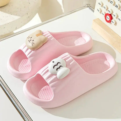Cute Cat Decoration Soft Cloud EVA Indoor Slippers Women Summer 2026 Comfort Thick Bottom House Slippers Girl's Cartoon Slides by All Mart Bristol Ltd