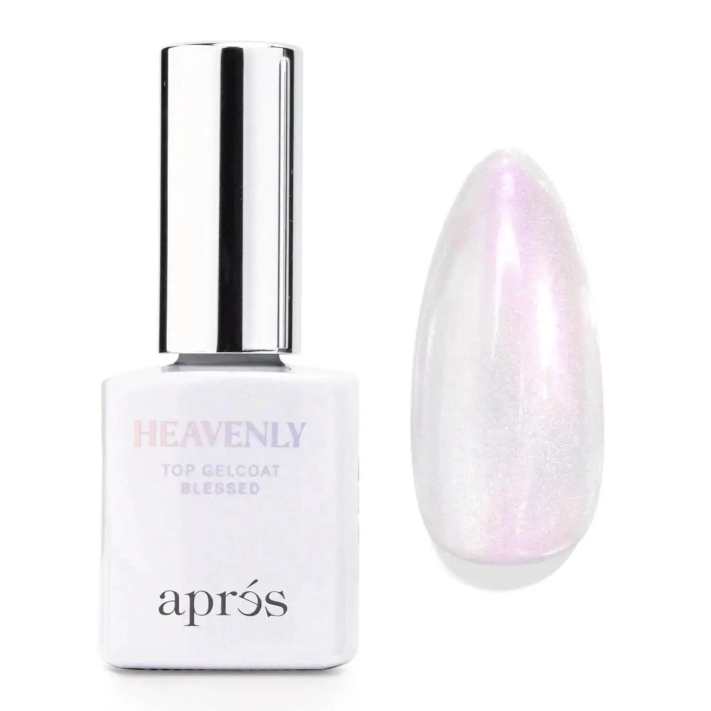 APRÉS Heavenly Top Gelcoat 15Ml Led-Cure Gel Topcoat, Non-Wipe Nail Polish, Single Item with 5 Shimmer Effects for Refined Sparkle Manicure by All Mart Bristol Ltd