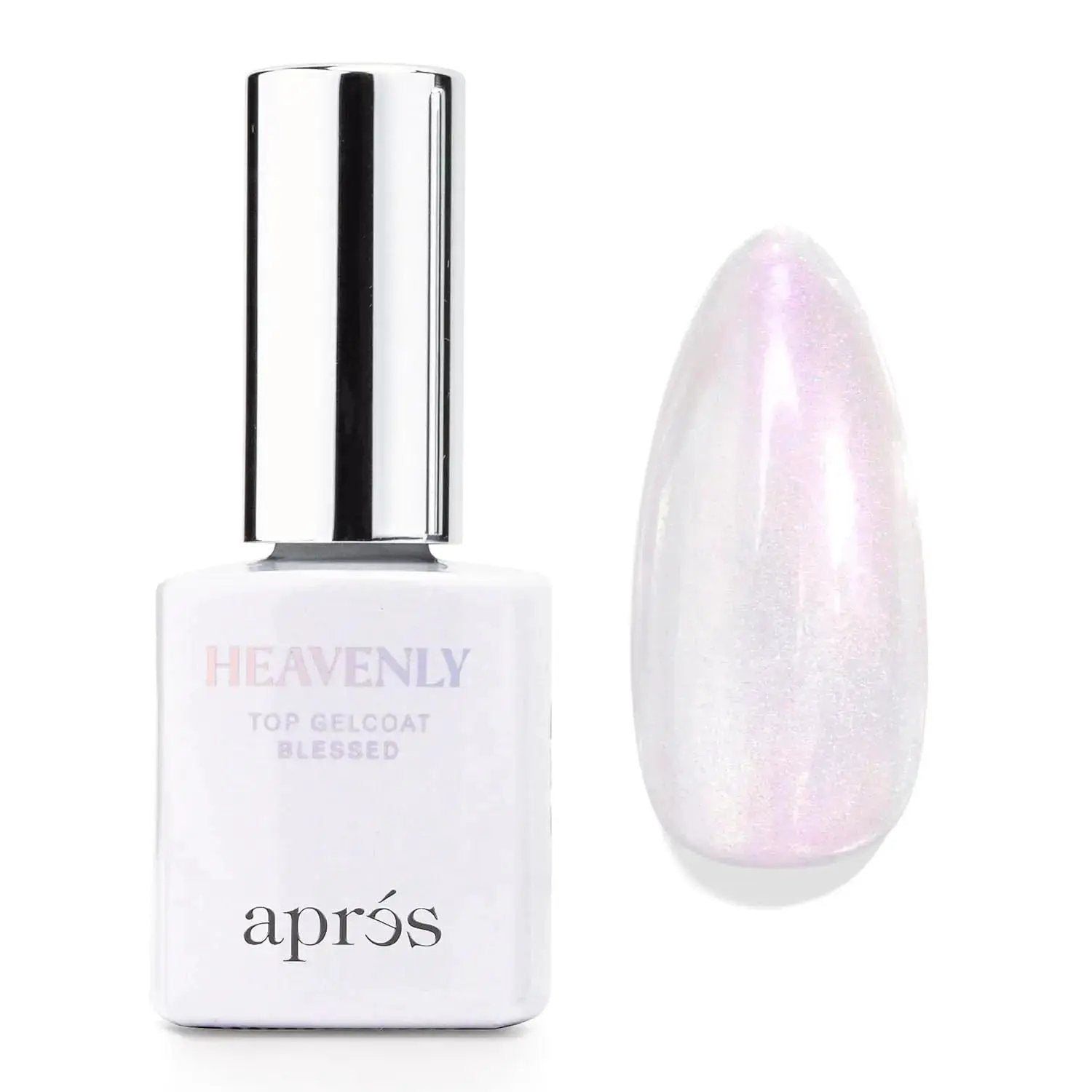 APRÉS Heavenly Top Gelcoat 15Ml Led-Cure Gel Topcoat, Non-Wipe Nail Polish, Single Item with 5 Shimmer Effects for Refined Sparkle Manicure by All Mart Bristol Ltd