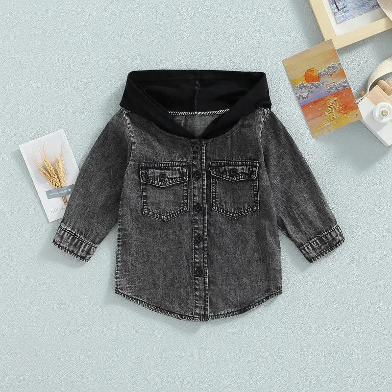 Boys' And Girls' Coats In The Little Boy Style Chic Handsome Cowboy Hooded Top by Dropshipman