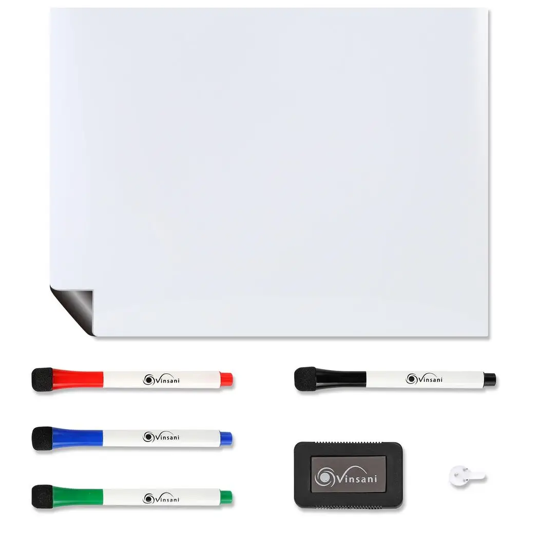 Vinsani 450x600 Whiteboard w/ 4 Markers and Eraser 0000143 by Vinsani