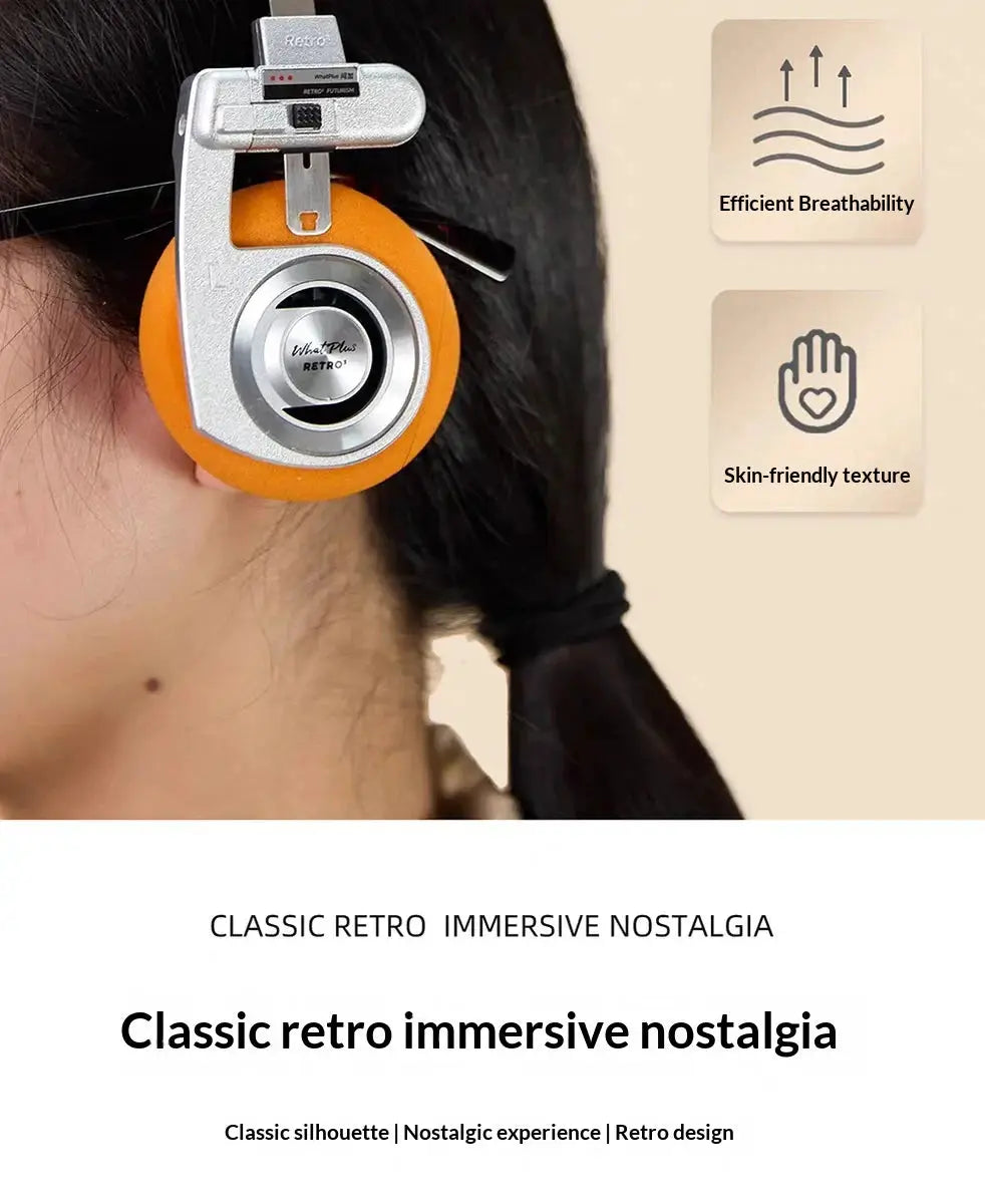 2026 WhatPlus RETRO R3 Bluetooth Earphones Headworn Wireless Portable Small Classic Fashion Headset 40mm Dynamic-unit Headphones by All Mart Bristol Ltd