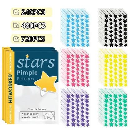 Star Acne Patches 240/480/720 Pieces, High-Quality Emergency Kit, Invisible Hydrogel Absorbs Pus Quickly, Reduces Swelling, Cute by All Mart Bristol Ltd