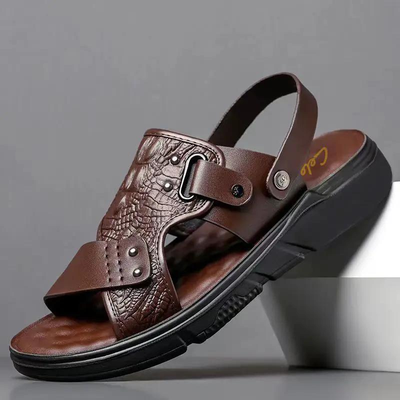 Summer Beach Non-Slip Breathable Thick Soft-Soled Durable Dual-Use Mens Sandals by Dropshipman