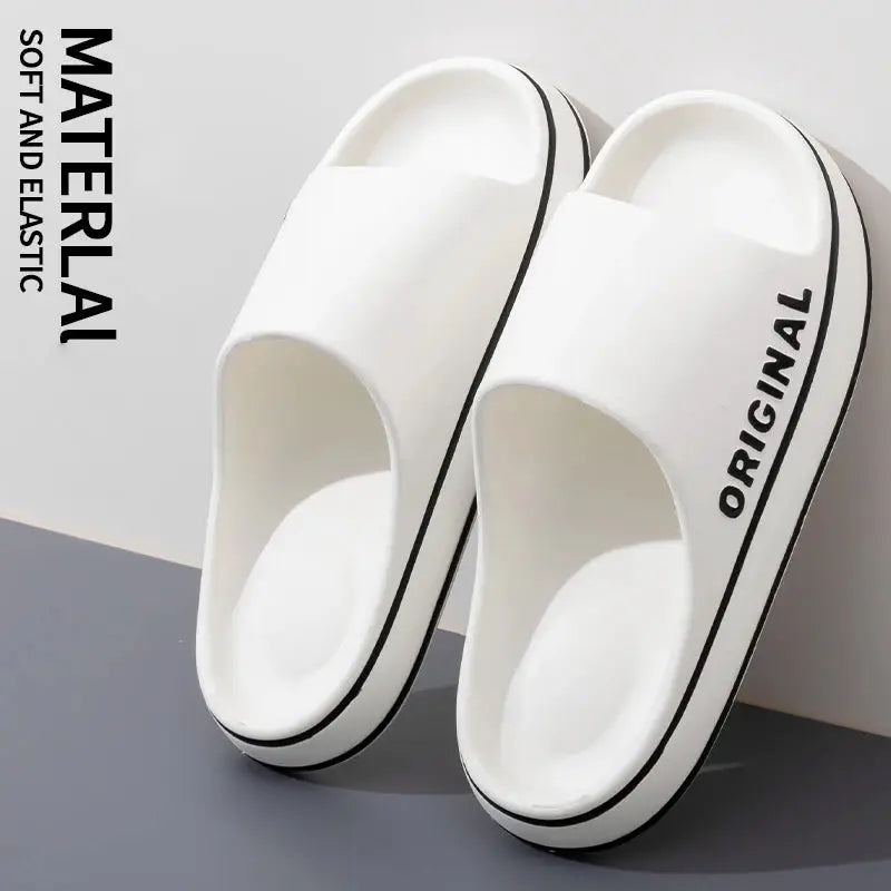 Mens Thick Sole Indoor Bathroom Anti Slip Shoes Summer Couple Sandals Feslishoet Women Letter Slippers Beach Slides Solid Color by All Mart Bristol Ltd